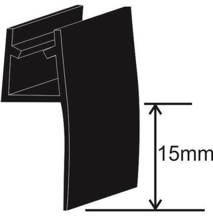 SLPLIST fr 6mm glas 15mm, 2x1m Svart Matt