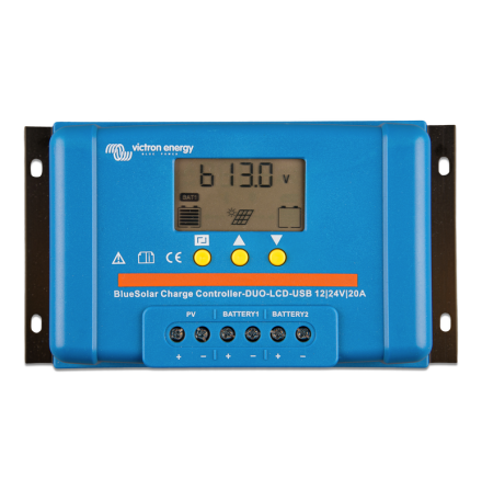 Solcellsregulator Victron BlueSolar PWM DUO-LCD&USB 12/24V-20A