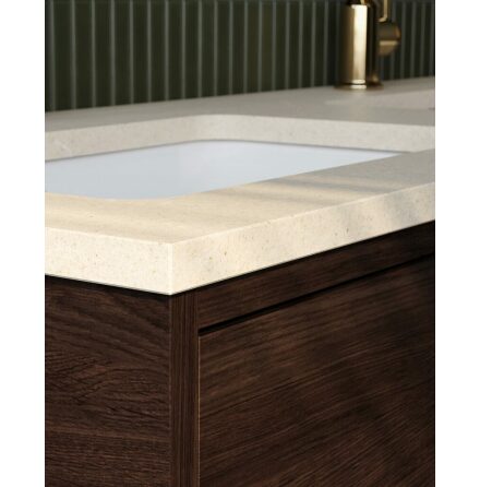 Stenskiva med Porslinsho Gustavsberg Ducentic 80 cm (1 ho), Beige Royal, Dubbelhlsblandare