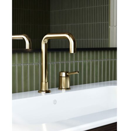 Kommodskp Gustavsberg Ducentic 80 cm Komplett med Porslinstvttstll Brun ek, Med 1st dubbelhlsblandare, Utan benstllning