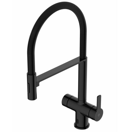Kksblandare Gustavsberg Estetic Duo Blyfri med Sensor Pull-off Pip Mattsvart