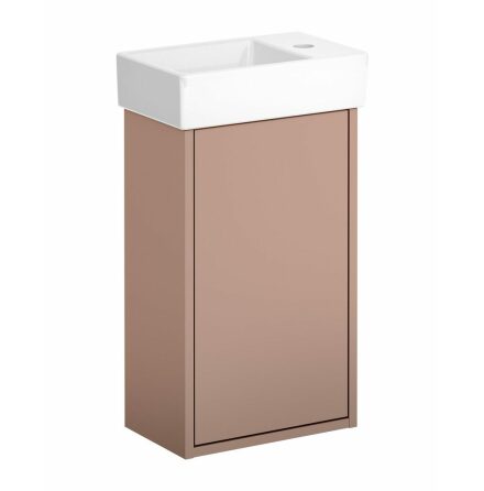 Tvttstllsskp Gustavsberg Artic Small Peach, Med tvttstll vit, ho till vnster