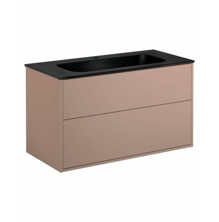 Kommodskp Gustavsberg Artic 100 cm, Peach, Med tvttstll Mattsvart, 1 blandarhl