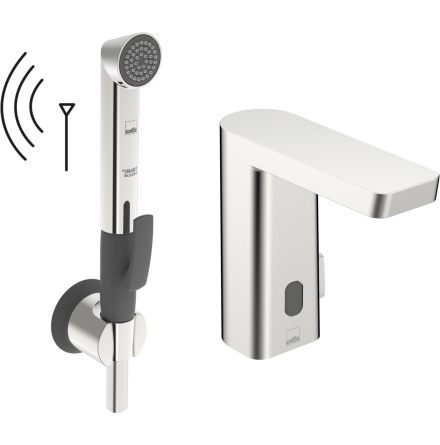 Tvttstllsblandare Oras Stela Safety med Bidetta Handdusch 230/9 V