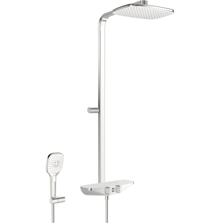 Takduschblandare Oras Esteta Wellfit med Handdusch 6 V Bluetooth Krom/Vit