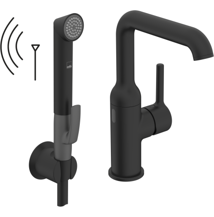 Tvttstllsblandare Oras Optima Style Hybrid Svngpip med Bidetta Handdusch 3 V Bluetooth Matt svart