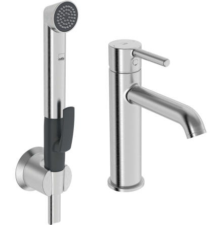 Tvttstllsblandare Oras Optima Style med Bidetta Handdusch Borstat stl