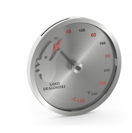 Bastutermometer SAWO Brandmtare rostfritt stl Rostfri