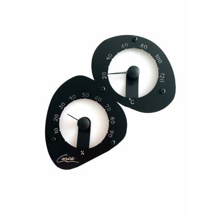 Bastu Termometer Hygrometer Cariitti Svart