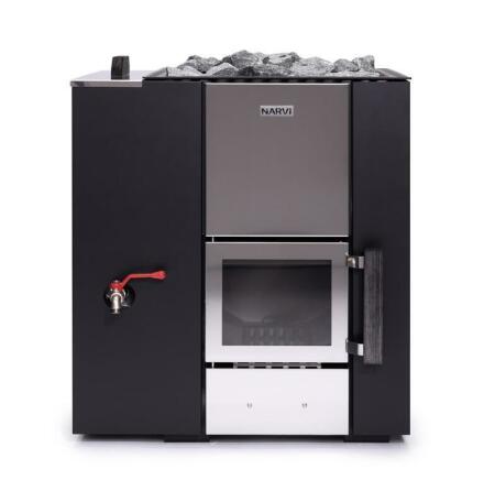 Vedeldat Bastuaggregat Narvi Kuru med Vattenbehllare Vnster