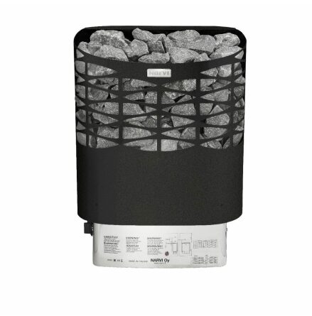 Bastuaggregat Narvi NS, NSE 6 kW, Svart, Med Styrenhet