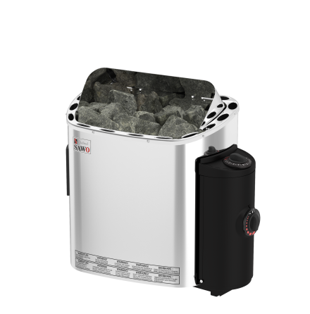 Elektriskt Bastuaggregat SAWO Rostfri Scandia 3P 6 kW (5-8 m3), NB, inbyggd styrning (inkl. timer och termostat)