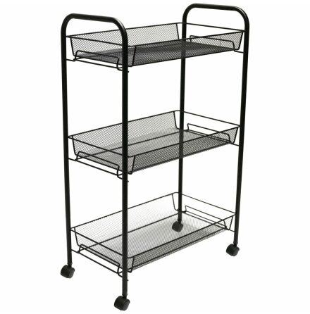 Frvaringsvagn Duschy Rollo 3-plan Svart