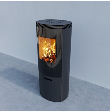 Braskamin Sveaflame Elipse 5E utan sidoglas Svart