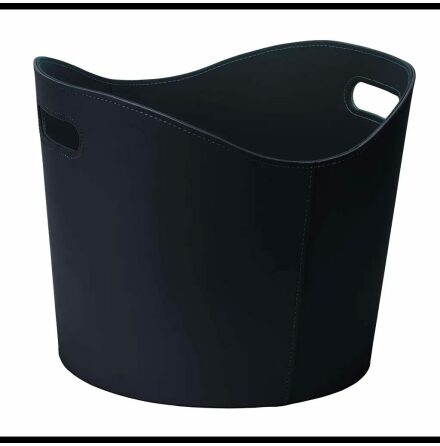 Vedkorg TermaTech imitationslder svart rund