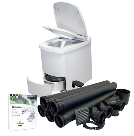 F�rbr�nningstoalett El-dorado Plus, paket f�r v�ggmontering