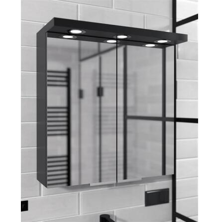 Badrumssk�p LED 60CM Svart Matt